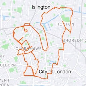Strava art of Squirrel in London
